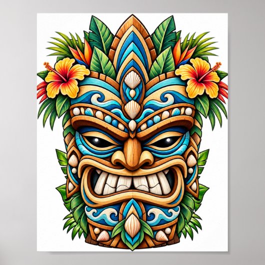 Affiche Tiki Fleur d'écume de mer (Devant)