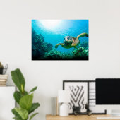 Affiche Tortue de Mer (Bureau à domicile)