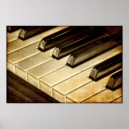 Affiche Touches de Piano Vintage (Devant)