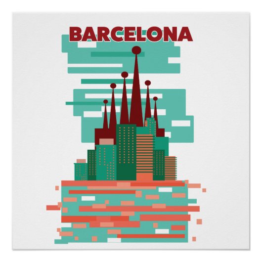 Affiche touristique Barcelone (Devant)