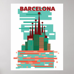 Affiche touristique Barcelone