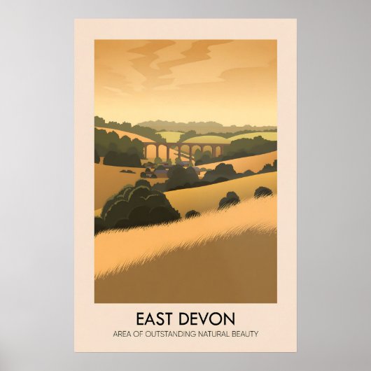 Affiche touristique de l'AONB de l'Est du Devon (Devant)