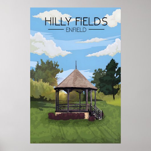 Affiche touristique du parc Hilly Fields Enfield (Devant)