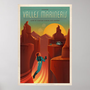 Affiche touristique SpaceX Mars Valles Marineris