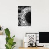 Affiche Tournesol Dans Le Champ NB (Bureau à domicile)