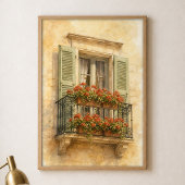 Affiche traditionnelle aquarelle Balcon de Provenc