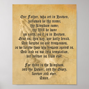 Affiche traditionnelle de la prière du Seigneur (m