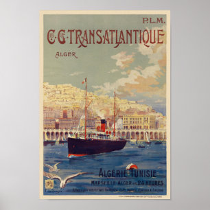 Affiche transatlantique vintage 1901