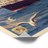 Affiche transatlantique vintage 1901 (Coin)