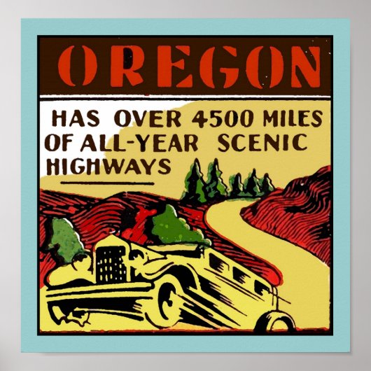 Affiche Travel Oregon Pittoresque Highways (Devant)