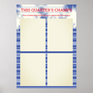 Affiche trimestrielle de l'employé du mois pour 8,