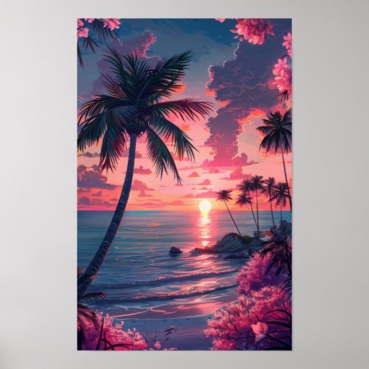 Affiche Tropical Beach View Wall Art (Devant)