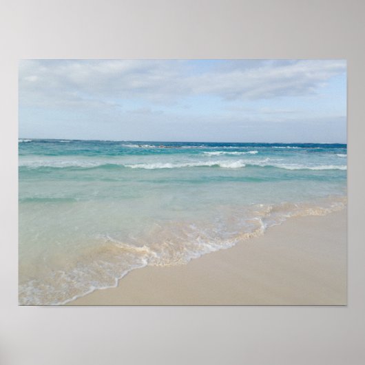 Affiche Tropical Ocean Waves and Sandy Beach (Devant)