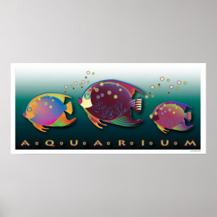 Affiche tropicale d'aquarium de beautés