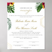 Affiche Tropicale Du Certificat De Mariage (Devant)