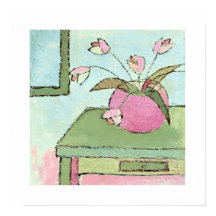 affiche tulipes sur table