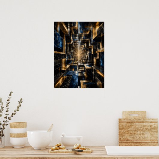 Affiche Tunnel Cube Infini - (Cuisine)
