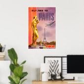 Affiche TWA Paris Impression d'art de voyage Franc (Bureau à domicile)
