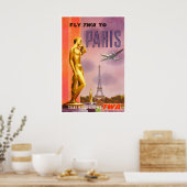 Affiche TWA Paris Impression d'art de voyage Franc (Cuisine)