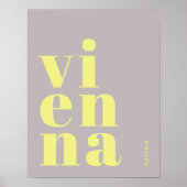 Affiche typographie jaune Vienne Wien Autriche (Devant)