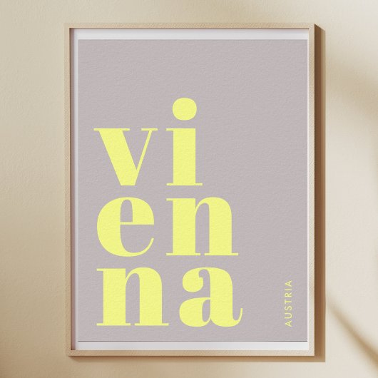 Affiche typographie jaune Vienne Wien Autriche