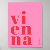 Affiche typographie rose Vienne Wien Autriche (Devant)