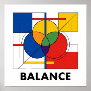 Affiche typographique carrée Bauhaus Cercles