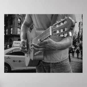 Affiche urbaine vintage de musicien de rue