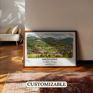 Affiche Vail Colorado, Aquarelle, Sur mesure
