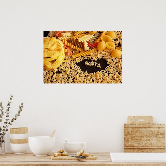 affiche variée de pâtes (Cuisine)