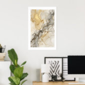 Affiche Veines du désert Or et beige fluide superp (Bureau à domicile)