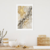 Affiche Veines du désert Or et beige fluide superp (Cuisine)