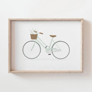 Affiche vélo vert menthe vintage