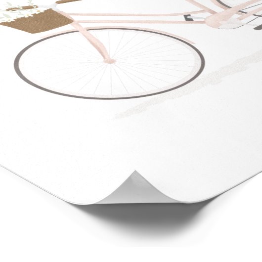 Affiche vélo vintage rose (Coin)