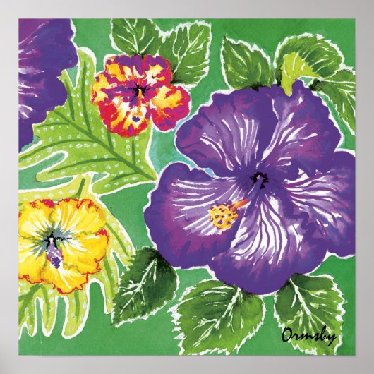 Affiche verte de l'Hibiscus des Fêtes (Devant)