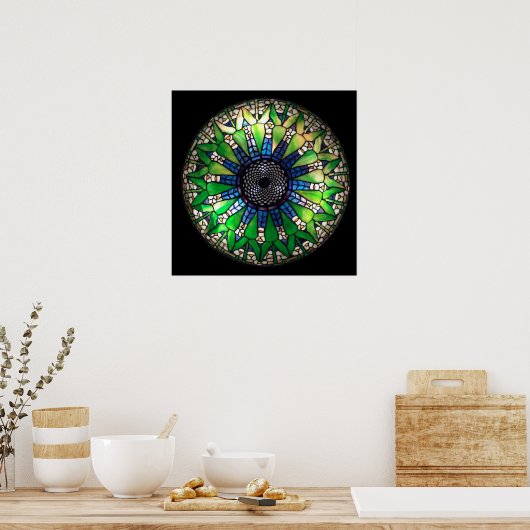 Affiche verte Tiffany (Cuisine)