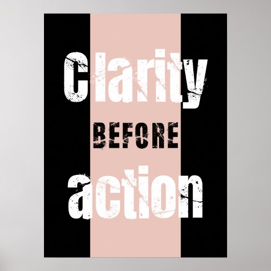 Affiche verticale Clarité avant l'action fond somb (Devant)