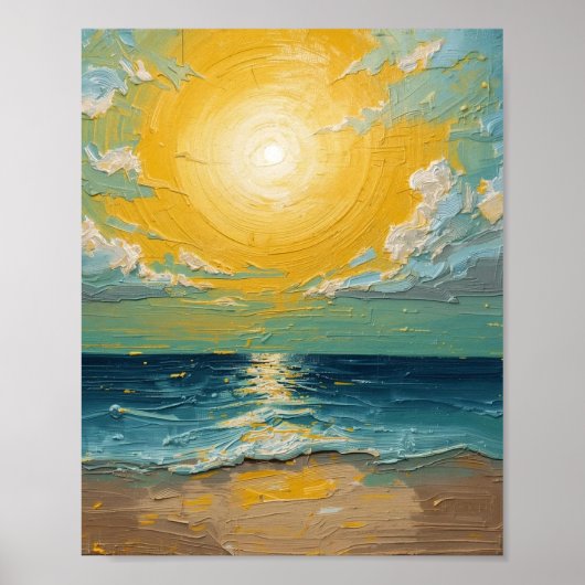 Affiche verticale de plage ensoleillée – Décoratio (Devant)
