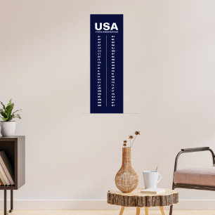 Affiche verticale minimaliste bleu marine des 50 É