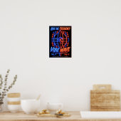 Affiche Vibe Wave Neon Surf – Rétro Aesthétique Sy (Cuisine)