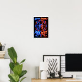Affiche Vibe Wave Neon Surf – Rétro Aesthétique Sy (Bureau à domicile)