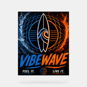 Affiche Vibe Wave Neon Surf – Rétro Aesthétique Sy