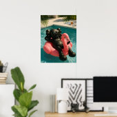 Affiche Vibes Piscine Luxe | Flamant Rose d'Été (Bureau à domicile)