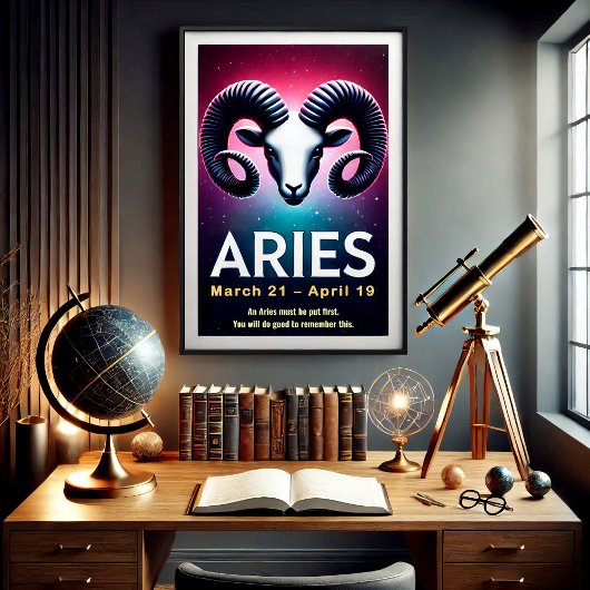 Affiche vibrante du signe du zodiaque Bélier