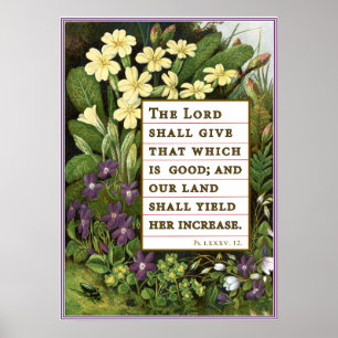 Affiche victorienne d'écriture sainte de 85:12 de