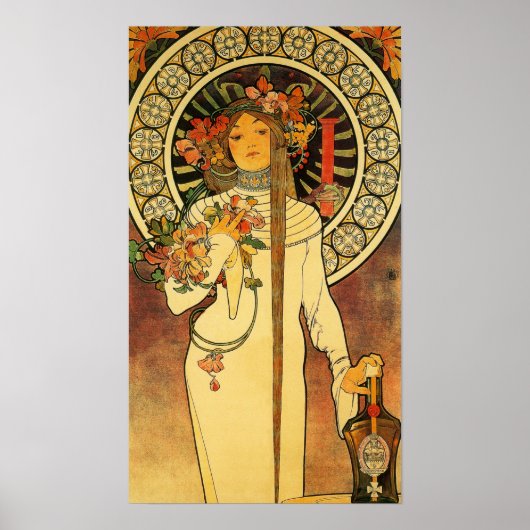 Affiche vintage Alfonse Mucha Trappistine Nouveau (Devant)