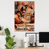 Affiche Vintage Alphonse Mucha Publicité Biscuits (Bureau à domicile)