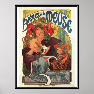 Affiche vintage Alphonse Mucha publicité pour la b