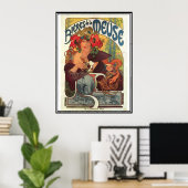 Affiche vintage Alphonse Mucha publicité pour la b (Bureau à domicile)