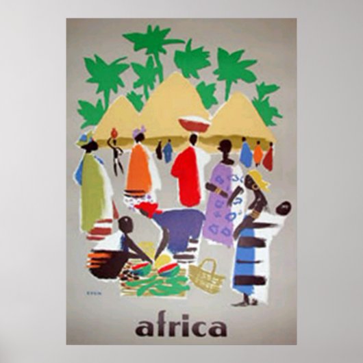 Affiche vintage Art Déco Afrique (Devant)